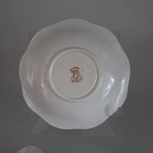 Allegro Vintage Pink Bone China Teacup & Saucer Set Gold Trim England - Picture 14 of 16